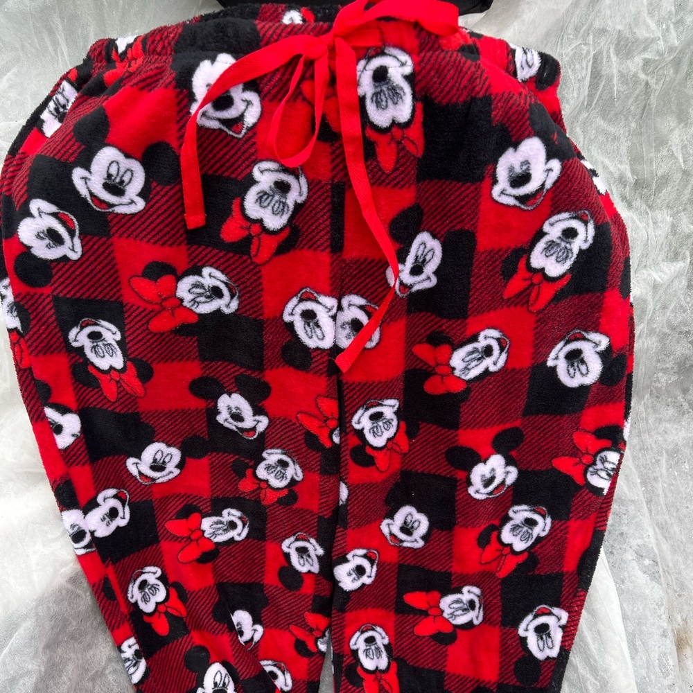 3X Disney Mickey Mouse Red & Black Lounge pants w drawstring LIKE NEW♥️✅ SOFT